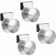SHINING HOUSE Set of 4 Glass Door Handles - Stainless Steel - No Drilling - For 5-8mm Doors
