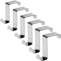 Shining House - Stainless Steel Door Hooks, Reversible for Standard Door and Wardrobe Closet, Up to 5 kg