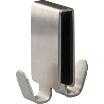 SHINING HOUSE Stainless Steel Double Hooks for Glass, Double Hooks for Shower, Stainless Steel, 72.51.7cm