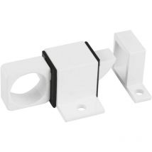 Verrou en applique pour fenêtres, loqueteau à douille avec gâche pour fermeture horizontale ou verticale, en aluminium finition en blanc, tire-fonds