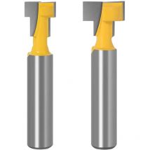2 pcs 8mm Tige T-Slot Fraise Ensemble Coupe du Bois T-Slot Fraise à Bois Fraise T-Slot Fraise Outils de Travail du Bois Fraise à Bois, Jaune