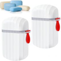 2pcs Boîte de Savon de Voyage, récipient à Savon Portable Double Couche, boîte à Savon Anti-Fuite avec Couvercle, idéal pour Le Camping, l'extérieur,