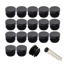 Capuchons de chaise noirs 16mm 32 pièces capuchons de chaise capuchons ronds en plastique capuchons de tube de chaise capuchons de pied de chaise