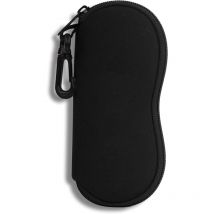 Tui à lunettes noir sac souple pour lunettes de soleil avec clip de ceinture étui à lunettes à fermeture éclair en néoprène ultra-léger lunettes de