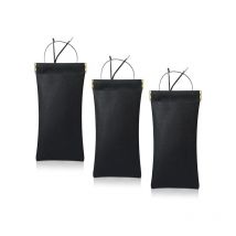 Lot de 3 étuis à lunettes souples noirs, étui à lunettes de soleil en cuir, étui à lunettes portable à pression, sac à lunettes de soleil