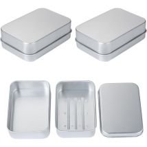 Paquet de 3 porte-savon en aluminium, porte-savon en aluminium avec plaque de vidange, porte-savon de voyage pour le stockage du savon à la maison et