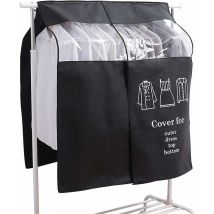Housse Protège Housses de Vêtements 88 × 118cm Housse de Anti-Poussière Protection Portant Universelle Garment Covers (Noir)