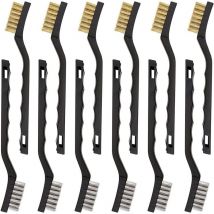 Lot de 12 Mini Brosses Métalliques en Acier Inoxydable Brosse pour Nettoyage en Laiton pour Nettoyer Frottement et Rouille des Scories de Soudage