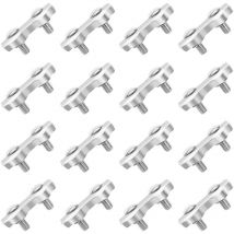 M2 Pince de Cable 18 Pcs Double Serre Cables Inox en Acier Inoxydable pour Filin Cable Inox pour 2MM Pince à Cable en Acier Inoxydable