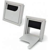Passe-câble de bureau 80x 80mm passe-câble passe-câble pour table de bureau meubles de maison câble en aluminium anodisé argent carré 2 pièces