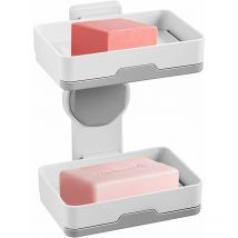 Porte-savon double Couche, Porte-Savon Boîte à Savon Porte-Savon avec Drain Support Multifonctionnelle Porte-Savon Tenture Murale Boîte à Savon pour