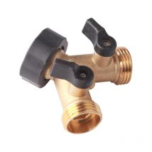 Robinet Double Machine a Lave, Répartiteur de Robinet de Jardin en Laiton, Raccord en y, 3/4 Pouces pour Connexion de 2 Appareils, Robinet Double