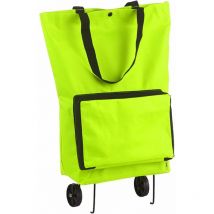Sac à provisions à roulettes,sac à roulettes pliable avec roulettes Panier pliable réutilisable Sacs d'épicerie pliables Sac de voyage Vert