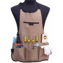 Tablier de Jardinage Femme Tablier Jardinier avec 14 Poches Tablier de Travail en Oxford 600D Tablier de Protection Réglable pour Outils de Jardin