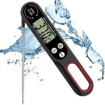 Thermomètre Viande Pliable Thermomètre Cuisine Numérique Thermomètre à viande avec Grande écran lcd et Sonde Pliable pour bbq Cuisson Buf Viande