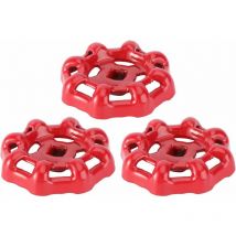 Vanne Volant Fer Vanne à Bille Vanne D'arrêt Robinet Tuyau D'eau Partie Supérieure Poignée 6x6mm (Rouge)-3PCS