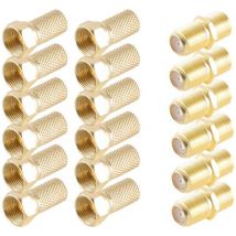 Shiverpeaks - BS15-300014 Set connecteur f doré Connexions: Fiche mâle f, Prise femelle f, Fiche mâle f Diamètre de câble