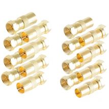 Shiverpeaks - BS15-301214 Set d'adaptateur F-coaxial doré Connexions: Fiche mâle f, Prise coaxiale iec, Fiche coaxiale ie