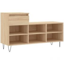 Shoe Cabinet Sonoma Oak 102x36x60 cm Engineered Wood Vidaxl