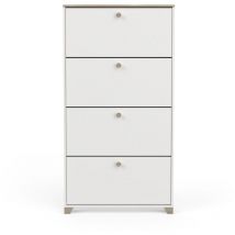 Mobile porta scarpe 4 ante decoro quercia kronberg e bianco - L80,8 cm
