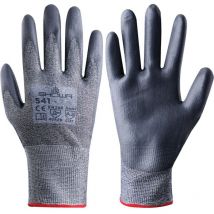 Showa Cut Resistant Gloves, pu Coated, Black, Size 7