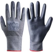 Showa Cut Resistant Gloves, pu Coated, Black, Size 8