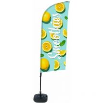 Showdown Displays - Showdown Beachflag - Komplett-Set - Smoothies Zitrone - Blau/Gelb/Schwarz