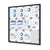 Showdown Displays Schaukasten für Innen - Economy - 12x DIN A4 - Schwarz