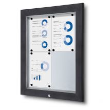 Schaukasten Premium für Außen - 4x din A4 - Grau - Showdown Displays