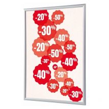 Showdown Displays - Showdown Klapprahmen - din A1 - Komplett-Set - Rabatt Deutsch - Rot/Silber