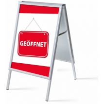Showdown Displays - Showdown Kundenstopper - din A1 - Komplett-Set - Geöffnet Rot Deutsch - Rot/Schwarz