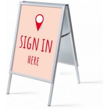 Showdown Kundenstopper - DIN A1 - Komplett-Set - Sign In Here Englisch - Rot/Schwarz