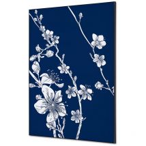 Showdown Displays - Showdown Spannstoff Wanddekoration - din A1 - Japanische Kirschblüte Blau - Schwarzer Rahmen