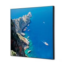 Showdown Displays - Showdown Spannstoff Wanddekoration - Set 40x40cm - Meeresfelsen - Schwarzer Rahmen