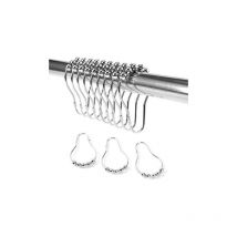 Shower Curtain Hooks, Shower Curtain Rings Stainless Steel Sliding Metal Hook 12pcs