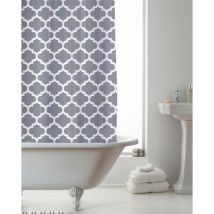 Country Club - Shower Curtain Moroccan Grey Water Resistant 100% peva 180x180cm