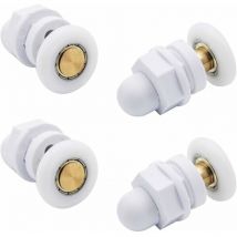 Swyeoot - Shower Door Rollers Sliding Casters Shower Door Rollers Brass Shower Room Casters Door Wheels Door Rollers Accessories Hardware Tools 4pcs
