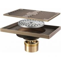Mumu - Shower Drain 140x90mm Floor Drain Odor Proof Brass Shower Drain Floor Drain for Bathroom