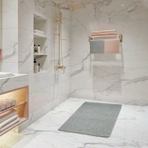 Shower Mat Non Slip Anti Mould pvc Machine Washable Bath Mats for Inside Shower-60 × 40 cm (Gray)