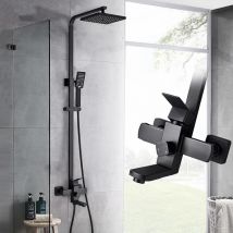 Shower Mixer taps Shower Set Shower System 3-Function with Rainfall Shower Handheld Bath tub Black