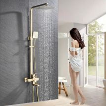 Zamery - Shower Mixer taps Shower Set Shower System 3-Function with Rainfall Shower Handheld Bath tub Brushed Gold