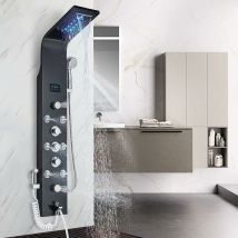 Zamery - Shower Panel Column Tower led Shower System with 6 Functions,Unique hydromassage Top Shower Hand Shower and Tub Spout Shower Set in