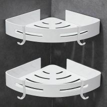 Rosemary - Shower Shelf Corner Shower Shelf and Kitchen Shower Caddy, Aluminum, Matte Finish, Set of 2 White
