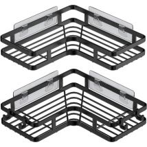 Coocheer - Shower Shelf Without Corner Drilling, 2 pcs Bathroom Storage, Bathroom Shelf Without Drilling, Shower Shelf Bathroom Accessory, Stainless