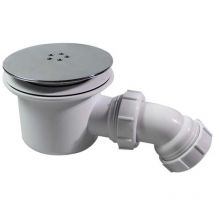 Keyplumb - Shower Waste With Trap Chrome Fast Flow Fits 90mm Tray Holes