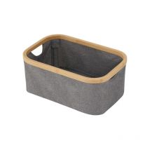 Showerdrape - Cotswold Grey & Bamboo Bathroom Storage Basket