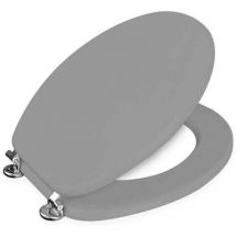 Oxford Grey/Chrome Toilet Seat - Showerdrape