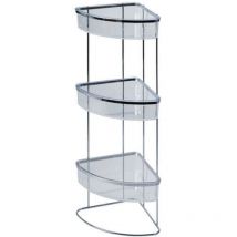 Showerdrape - Pure Chrome Freestanding Bathroom Floor Corner Shower Caddy