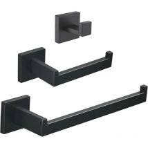 Ensemble d'Accessoires de Quincaillerie de Salle de Bain 3 pièces en SUS304 Acier Inoxydable Murale Inclus Porte-Serviettes, Crochet