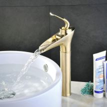 Shunli - Moderne Robinet De Salle De Bain En Laiton - Mitigeur Lavabo Cascade - Robinet Lavabochaud Et Froid Réglable - Valve En Céramique